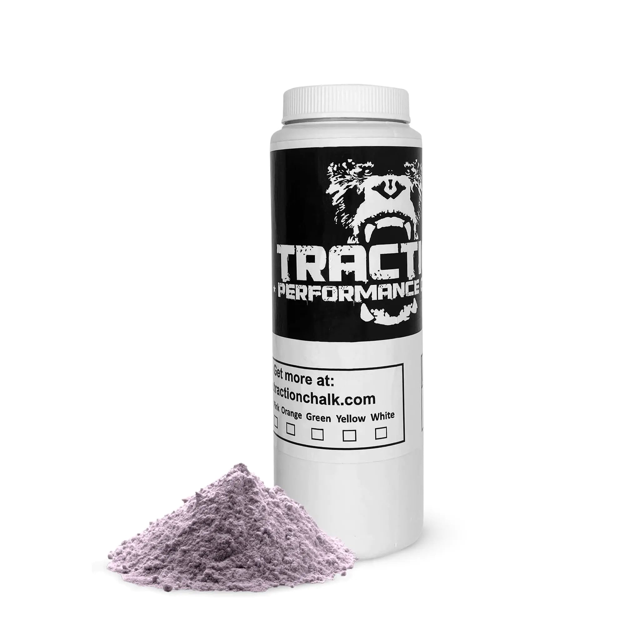 Traction Performance Colored Gym Chalk | Powder Chalk for Gymnastics Rock Climbing Weight Lifting & Workouts - Firm Grip Soft Chalk Lifting Powder in Vibrant Colors - Made in USA | 8 oz.
